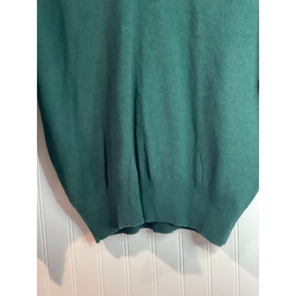 Poleposition Traditional Model Green V-Neck Sweater M Wool & Cashmere Blend - Picture 5 of 10